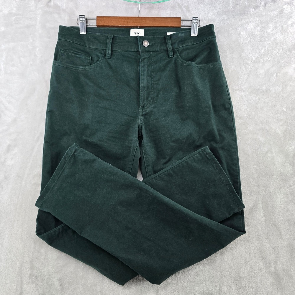 Flint and Tinder Pants Mens 32x32 Green Straight Fit 365 Chino Cotton Twill